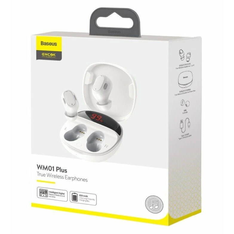 Baseus Encok WM01 Plus True Wireless Earbuds - White Image 2