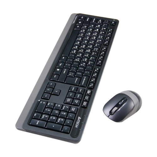 A4TECH FG1010 Wireless Keyboard Mouse Combo with Bangla-Black-Grey Image 1