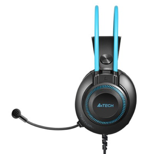 A4TECH FH200i 3.5mm Stereo Headphone-Black And Blue Image 1