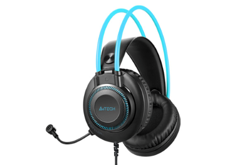 A4TECH FH200i 3.5mm Stereo Headphone-Black And Blue Image 3