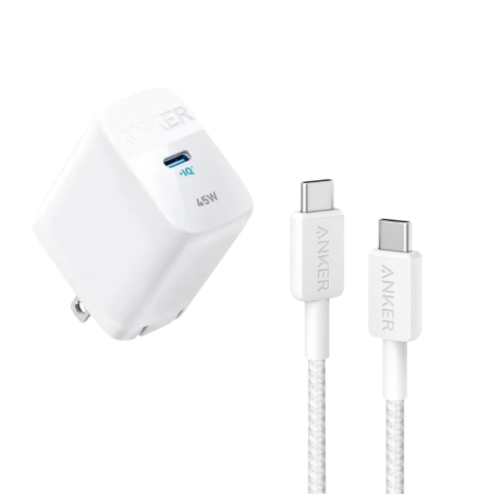 Anker 313 Combo 45W Fast Charger 2.0 for Samsung also PPS, PD, IQ3 Support-White Image 0