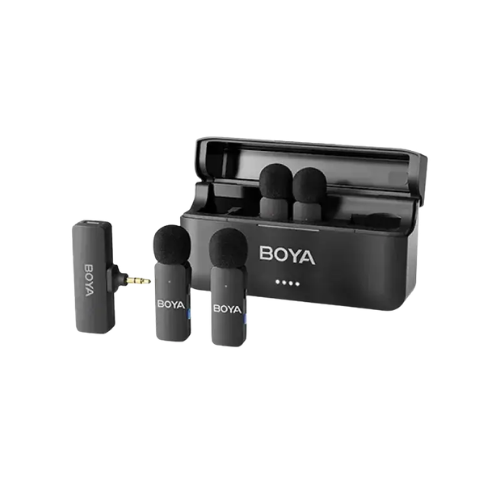 BOYA BY-V4 4-Channel Noise Cancellation Mini Wireless Microphone with 3.5mm Converter