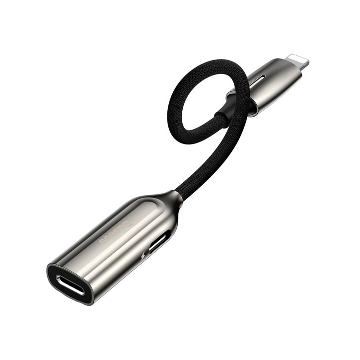 Baseus 2-in-1 iP Male to Dual iP Female Adapter L55 Tarnish Image 1