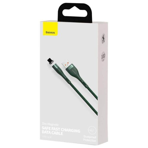 Baseus CALXC-K06 Zinc Magnetic USB to Lightning 2.4A 1m Fast Charging Data Cable – Green Image 3
