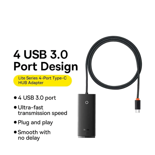 Baseus Lite Series 4-Port Type-C HUB Adapter Image 3