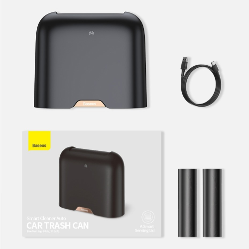 Baseus Smart Cleaner Auto Car Trash Can (Free Trash Bags 2 Rolls/60 Each)-Black Image 1