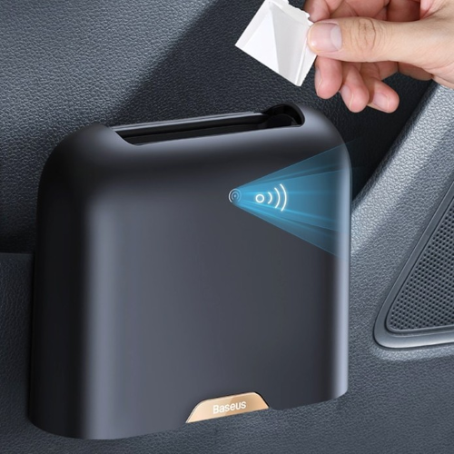 Baseus Smart Cleaner Auto Car Trash Can (Free Trash Bags 2 Rolls/60 Each)-Black