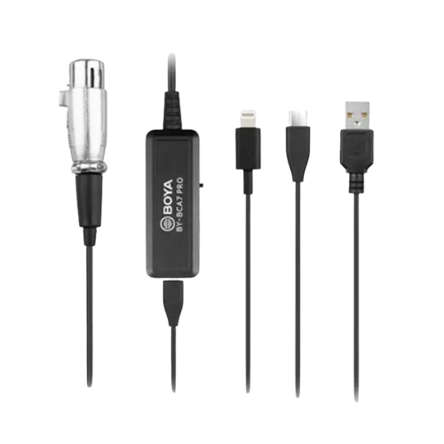 Boya BY-BCA7 PRO XLR to Lightning and USB Connectors Microphone cable Image 0