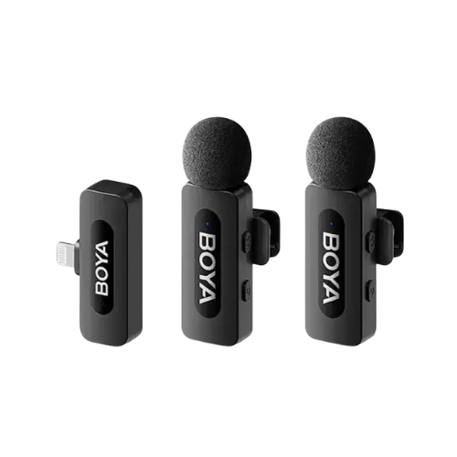 Boya BY-V2 V2.0 Ultracompact 2.4GHz Wireless Microphone System for IOS Device-Black Image 0
