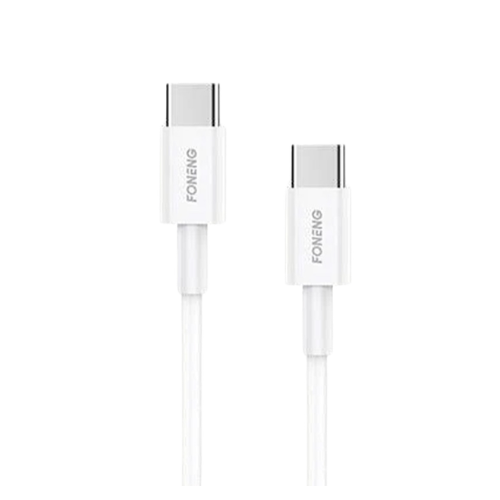 FONENG X55 2M 60W Type-C to Type-C Cable-White Image 1