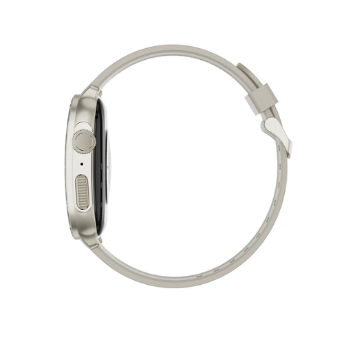 IMIKI Frame 2 Bt calling Smart Watch-Titanium + Beige Image 3