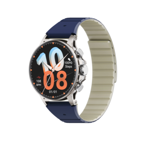 IMIKI HOLO Ultra Smartwatch-Silver + Blue Image 1