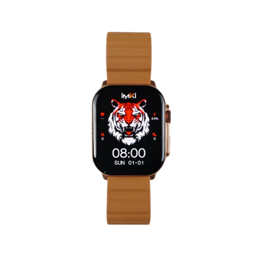 IMIKI SF1 Smart Watch-Rose Gold + Brown Blue