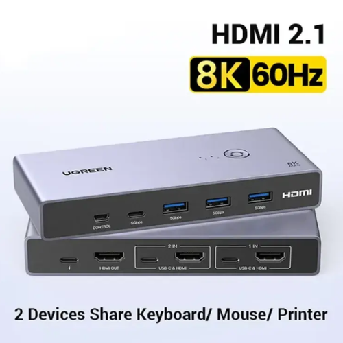 UGREEN CM692 (25961) 2 In 1 Out 8K HDMI KVM Switch Image 2