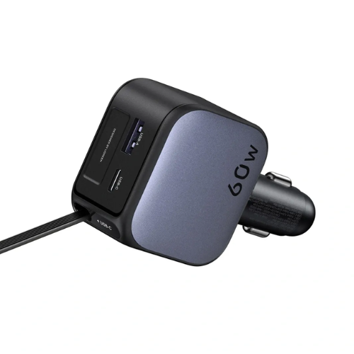 UGREEN EC602 60W Fast Car Charger with Retractable Cable Image 1