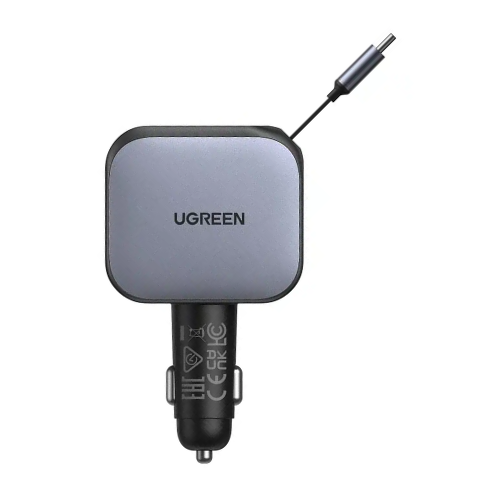UGREEN EC602 60W Fast Car Charger with Retractable Cable Image 2