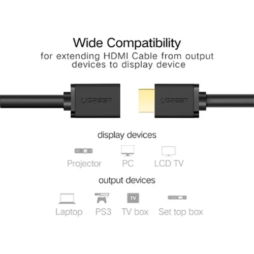 UGREEN HD107 (10146) HDMI Male to Female Cable-5M Image 1