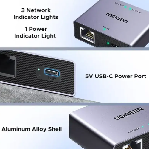 UGREEN NW301 (45311) 1 to 2 Gigabit Ethernet Splitter Image 2