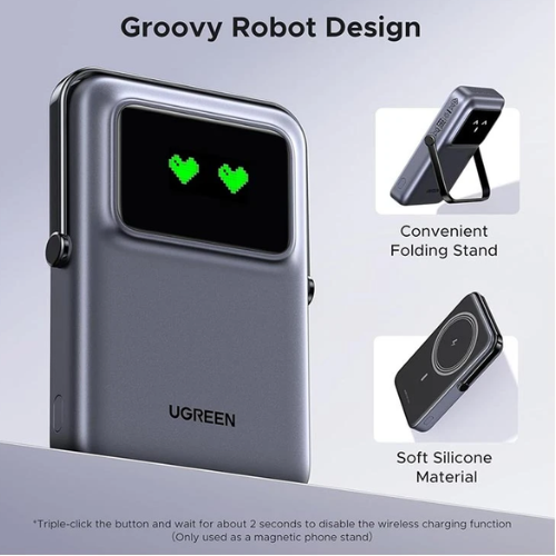 UGREEN PB572 (45327) 20W 10000mAh UNO Magnetic Wireless Power Bank - Grey Image 3