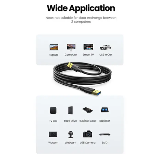UGREEN US128 (10370) USB-A 3.0 Male to Male Cable - 1M Image 1