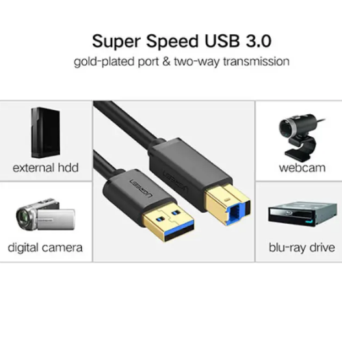 UGREEN US210 (30753) USB 3.0 AM to BM Print Cable-1M Image 1