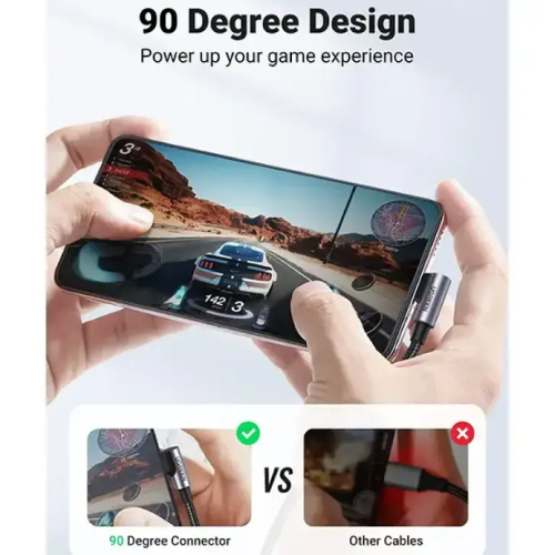 UGREEN US255 (50122) USB 2.0 Type-C to C Right Angled Braided Cable-0.5M Image 1