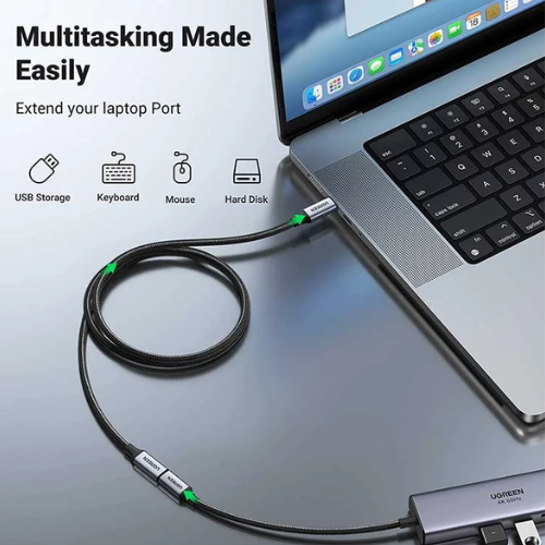 UGREEN US372 (30205) USB-C Male to USB-C Female Gen2 Alu Case Braided Extension Cable 1M Image 2