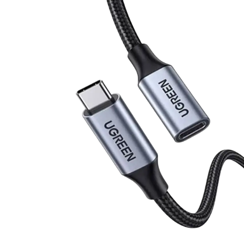 UGREEN US372 (80810) USB-C Male to Female Gen2 5A Braided Cable 0.5m-Black