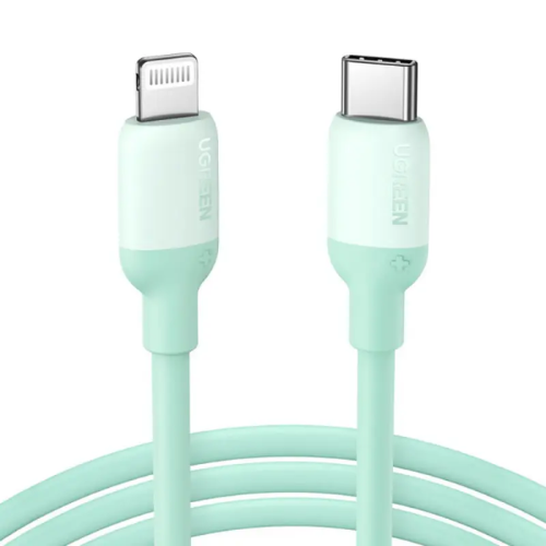 UGREEN US387 (20308) USB-C to Lightning Silicone Cable 1m (Green) Image 0