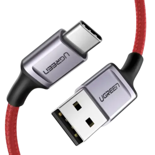UGREEN US505 (20527) USB 2.0 to Type-C 6A Aluminium Alloy Cable - 1M Red Image 1
