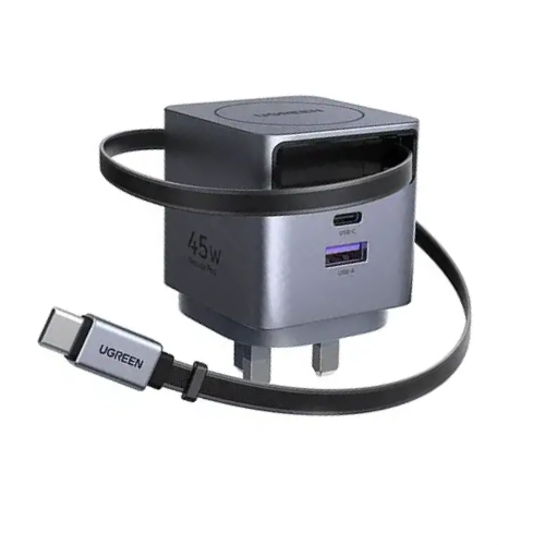 UGREEN x614 (65823) 45W GaN Fast Charger with Retractable Cable-UK Image 1