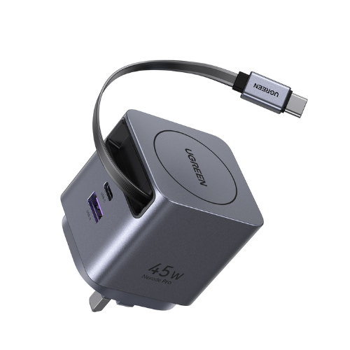 UGREEN x614 (65823) 45W GaN Fast Charger with Retractable Cable-UK Image 2