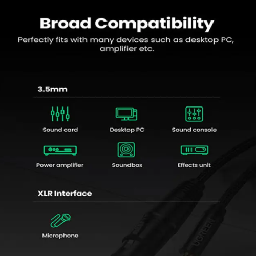 Ugreen AV182 (20763) 3.5mm 3-Pole to XLR Audio Cable - 1M Image 2