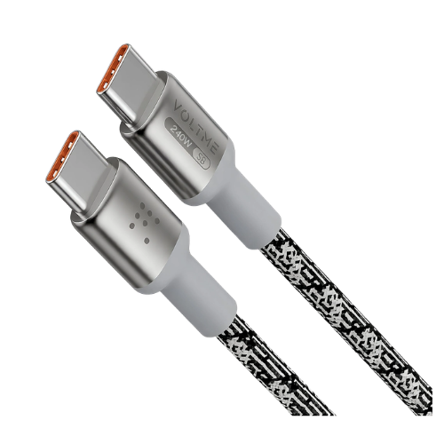 VOLTME PowerLink Pixel CTC Ultra-Durable USB-C to USB-C Cable-Grey Image 1
