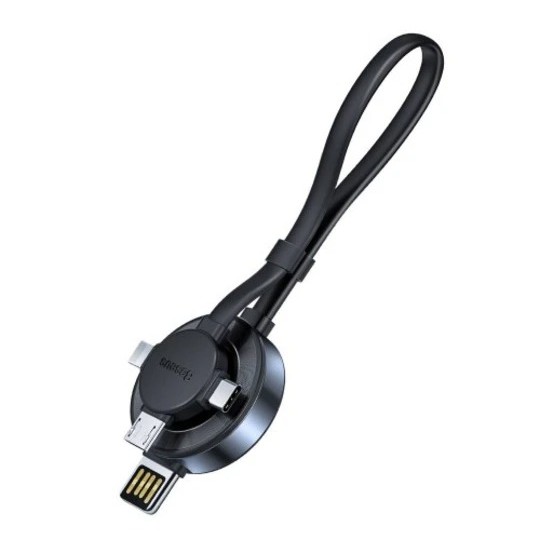Baseus Star Ring Series Four-in-One Wireless Charging Cable 0.18m - Deep Grey Image 2