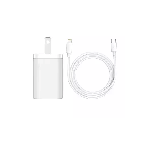 Yison Celebrat C-H1-US 20W PD USB-C Wall Charger with C to Lightning Cable-White