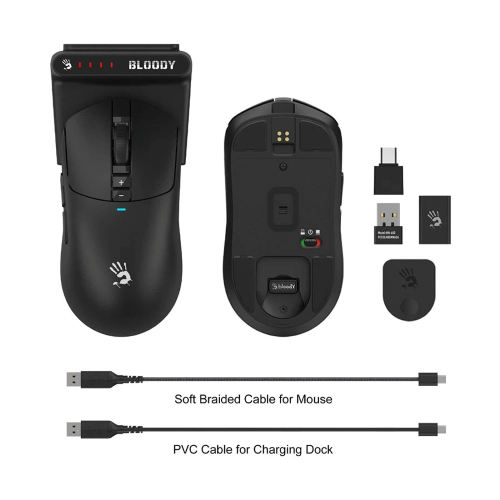 A4TECH Bloody R72 Ultra Duo Dual Mode Wireless Gaming Mouse-Black Image 6