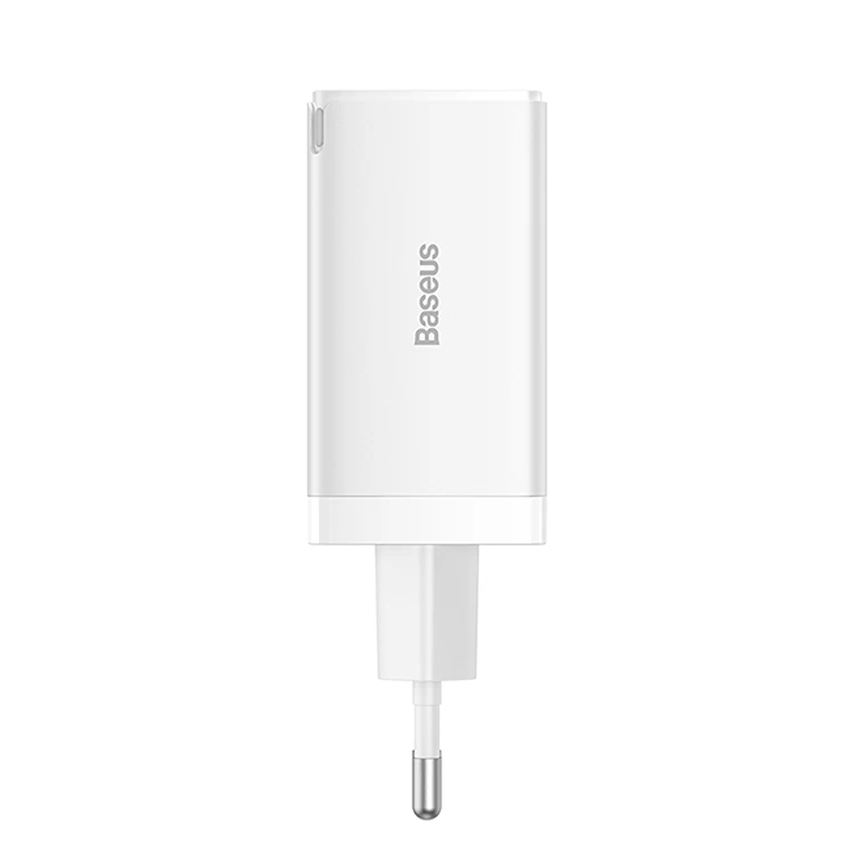 Baseus GaN5 Pro 65W Fast Charger Dual Type C+USB EU with 100W Type-C 1m Cable - White Image 3
