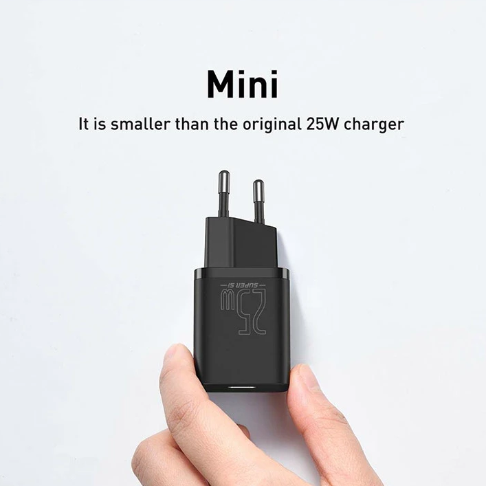 Baseus Super Si 25W Quick Charger with Type-C to Type-C Cable Image 1