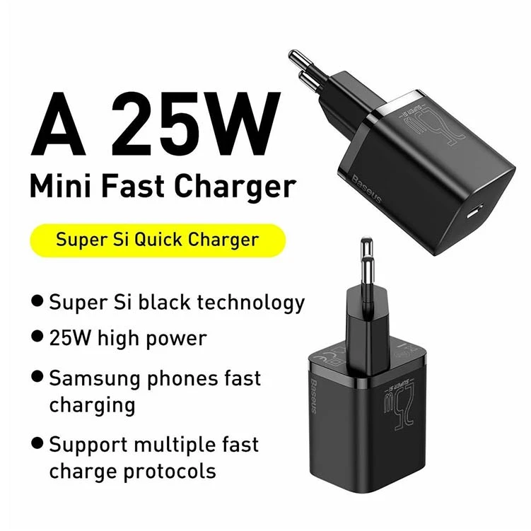 Baseus Super Si 25W Quick Charger with Type-C to Type-C Cable Image 2