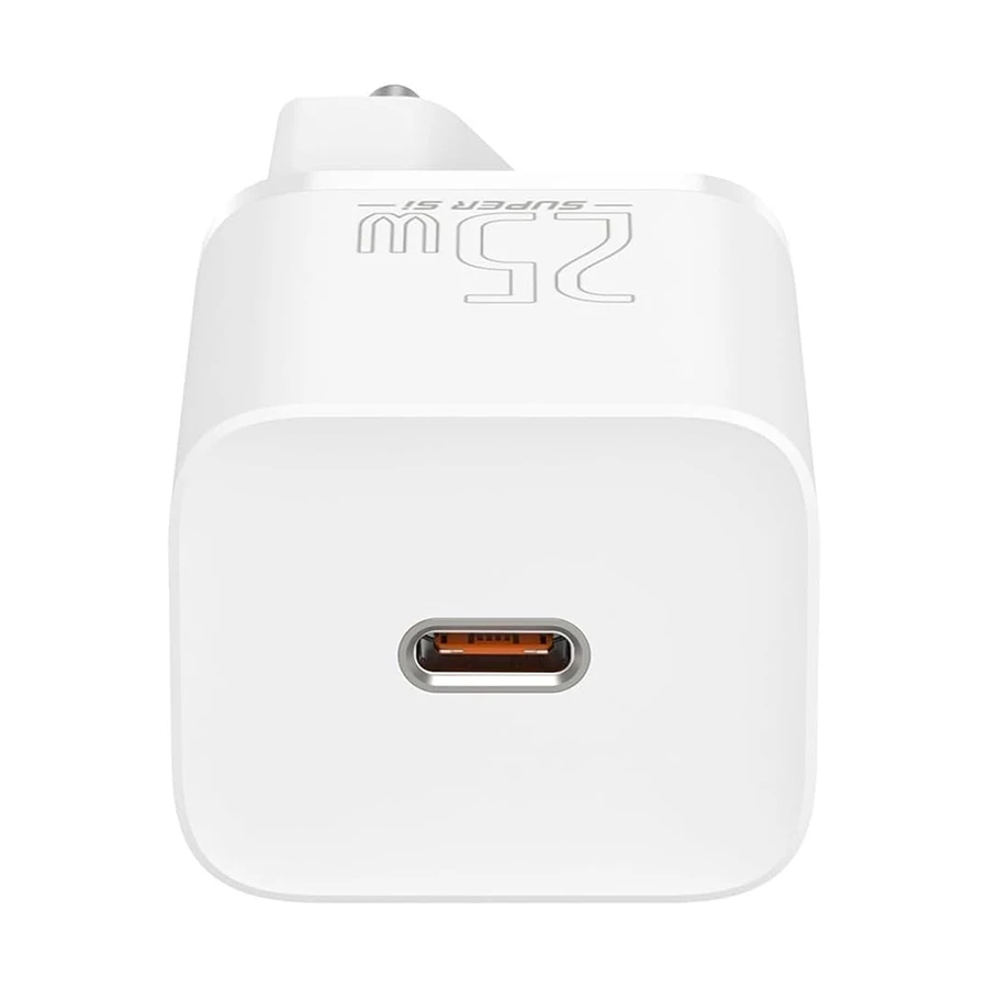 Baseus Super Si Quick Charger 25W EU with 1m Type-C to Type-C Cable - White Image 2