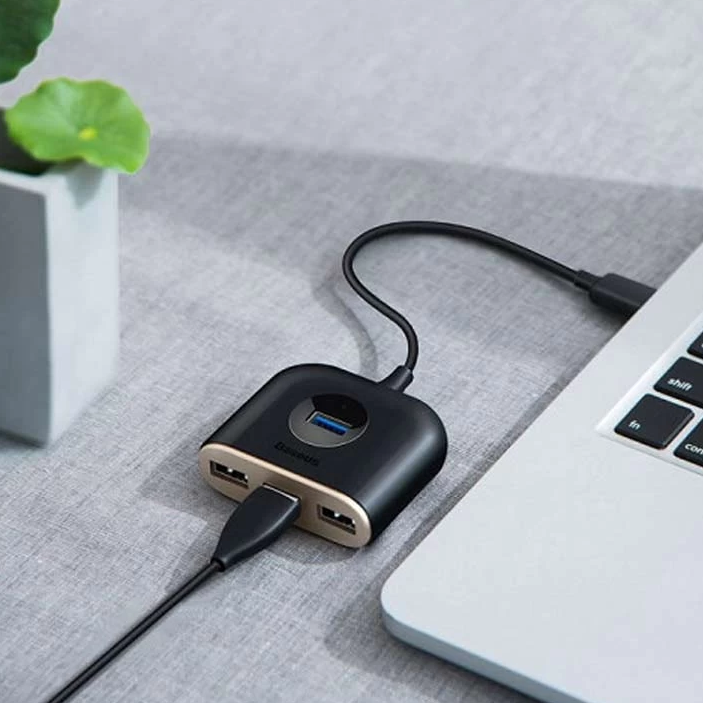 Baseus Square Round series 4 in 1 Type A USB Hub Adapter Image 1