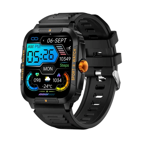 COLMI P76 Bluetooth Calling Smart Watch-Black And Orange