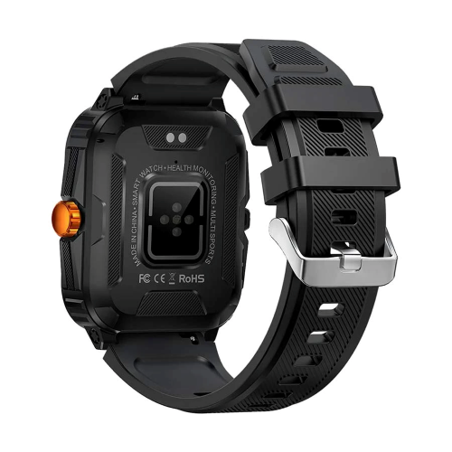 COLMI P76 Bluetooth Calling Smart Watch-Black And Orange Image 2