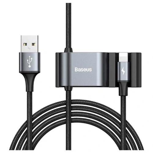 Baseus Special Lightning Data Cable with Dual USB Port for Backseat CALHZ-01 - Black