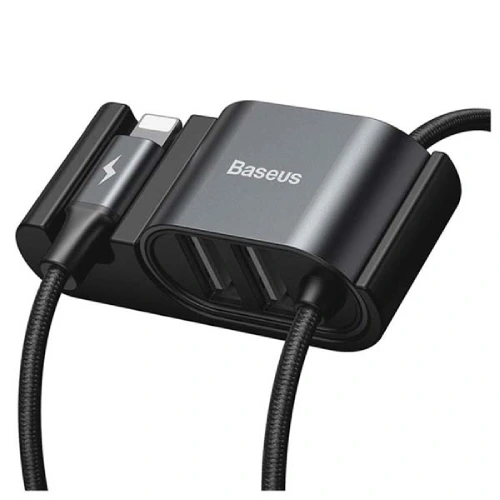 Baseus Special Lightning Data Cable with Dual USB Port for Backseat CALHZ-01 - Black Image 2
