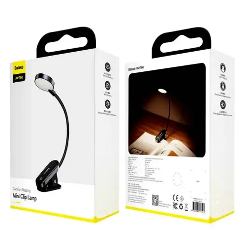 Baseus Comfort Reading Mini Clip Lamp Dark Gray Image 2