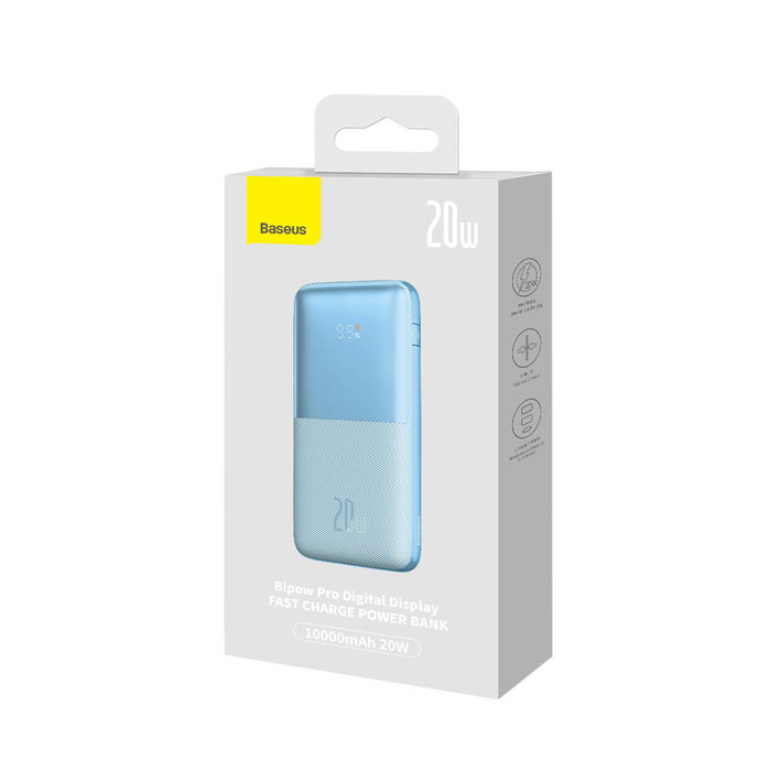 Baseus Bipow Pro 10000mAh 20W Digital Display Fast Charge Power Bank – Blue Image 2