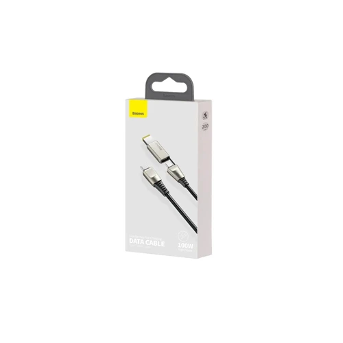 Baseus Flash Series Type-C to C + DC Fast Charging Data Cable 100W - Black Image 3