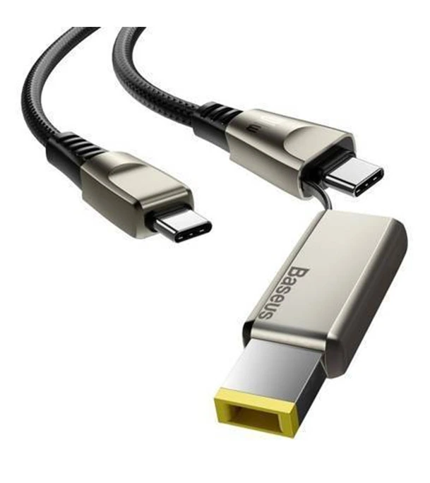 Baseus Flash Series Type-C to C + DC Fast Charging Data Cable 100W - Black Image 1